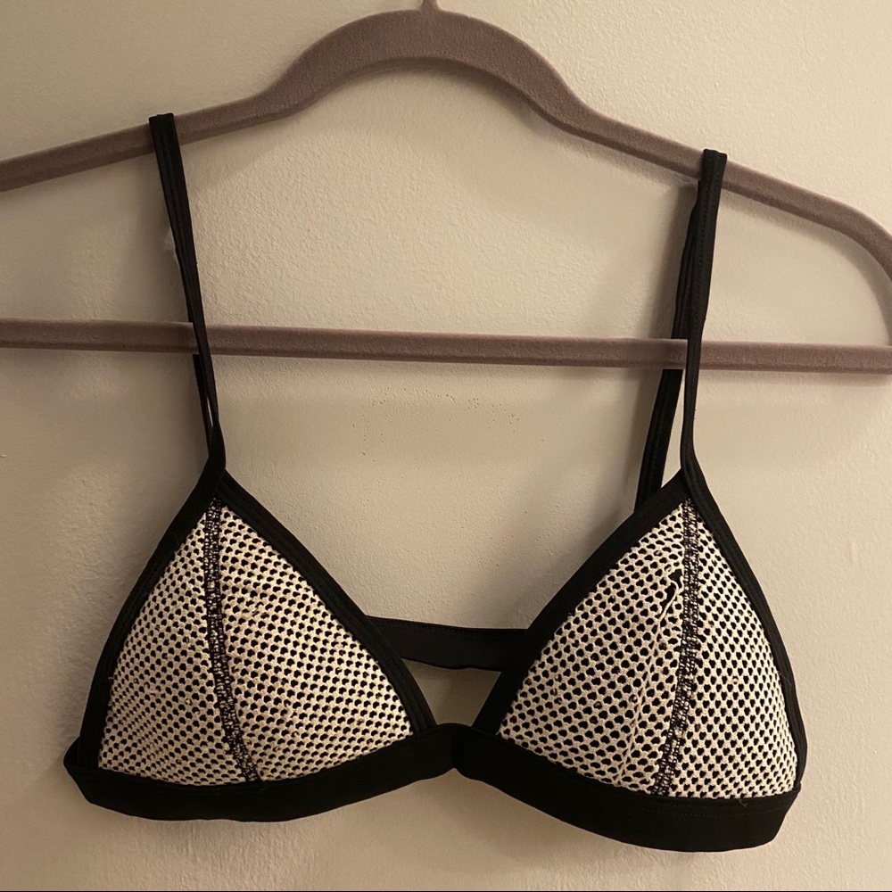 Triangl white mesh bathing suit top